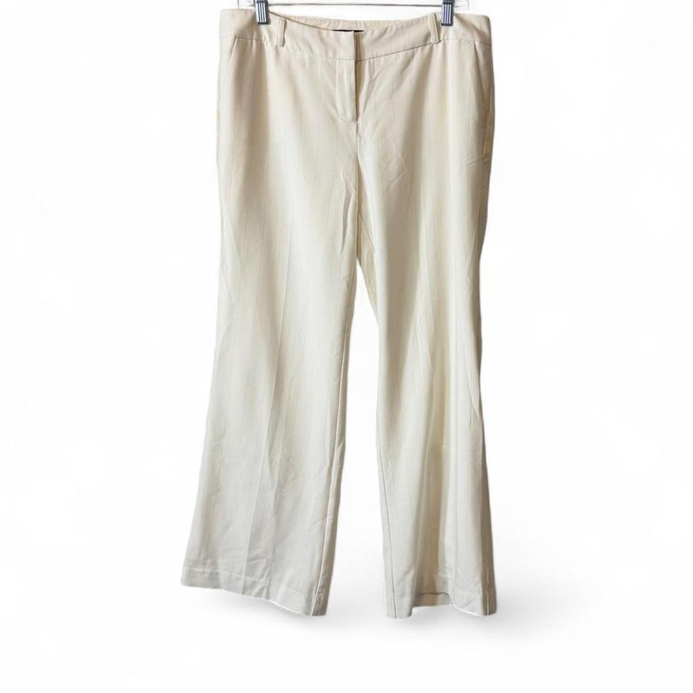 Vintage Y2K Ivory & Silver New York & Company Wide Leg Pants, Women's Size 12